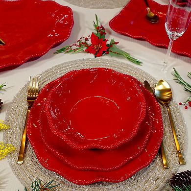 Certified International Perlette Red 4 Bowls Set