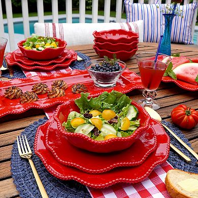 Certified International Perlette Red 4 Bowls Set