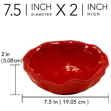 Certified International Perlette Red 4 Bowls Set