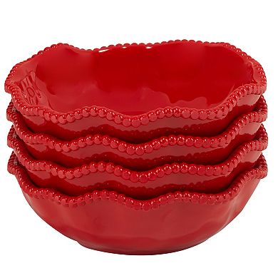 Certified International Perlette Red 4 Bowls Set
