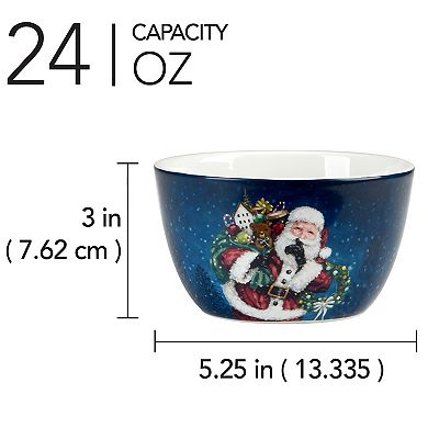 Certified International Santa's Secret 4 Ice Cream Bowls Set