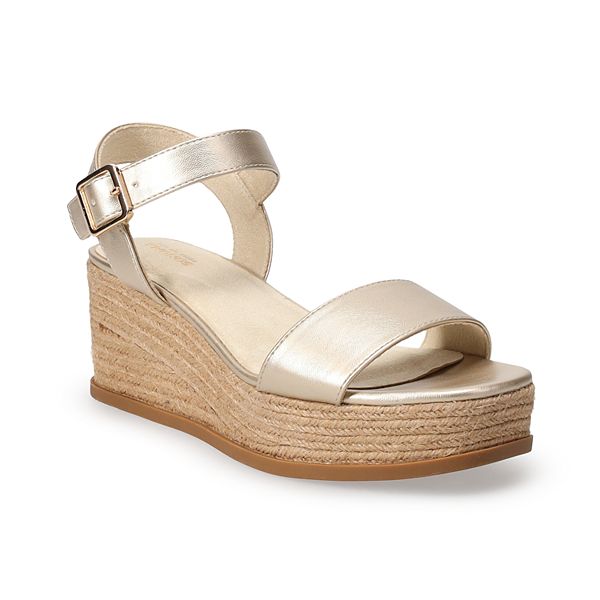 Sonoma Goods For Life® Wedge Women's Sandals - Gold (5.5)