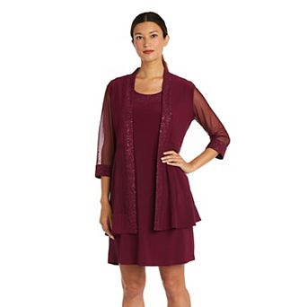Women's R&M Richards 2 pc Panel Jacket & Dress Set