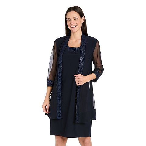 Женские платья R&M Women's R&M Richards 2 pc Panel Jacket & Dress Set
