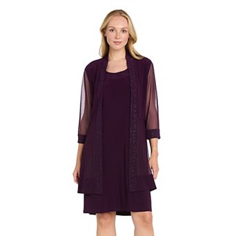 Women's R&M Richards 2 pc Panel Jacket & Dress Set