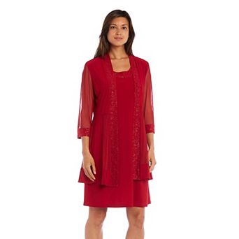 Women's R&M Richards 2 pc Panel Jacket & Dress Set
