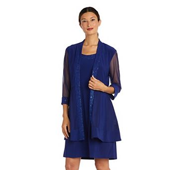 Women's R&M Richards 2 pc Panel Jacket & Dress Set