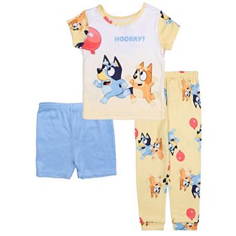 Toddler Girl Bluey "Hooray And Go" 3 pc Pajama Set