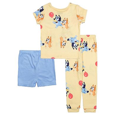 Toddler Girl Bluey "Hooray And Go" 3-Piece Pajama Set