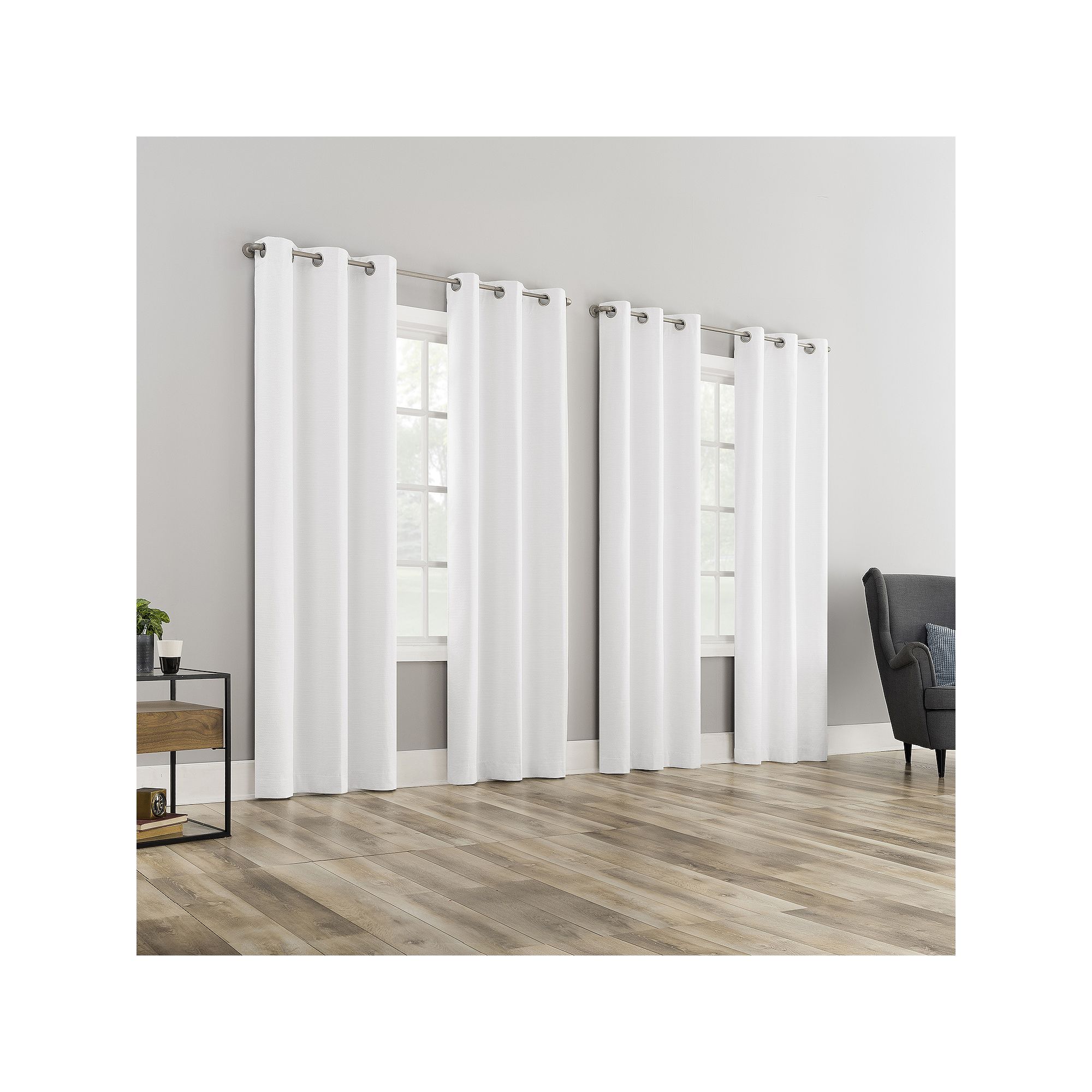 The Big One® Denelle Textured Blackout 4-Pack Window Curtain Set, White