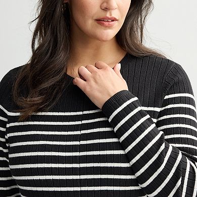 Plus Size Nine West Flare Sweater Dress