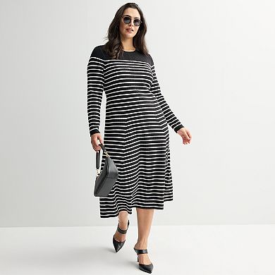 Plus Size Nine West Flare Sweater Dress