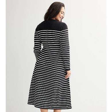 Plus Size Nine West Flare Sweater Dress