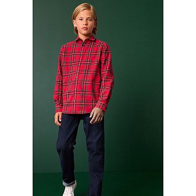 Boys 4-12 NEXT Red Tartan Shirt