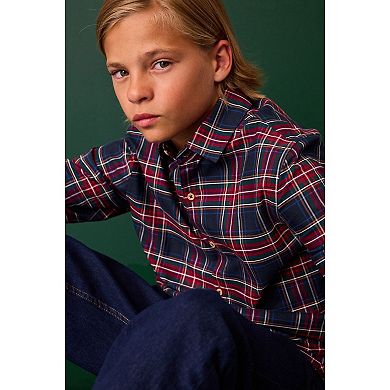 Boys 4-12 NEXT Navy Tartan Shirt