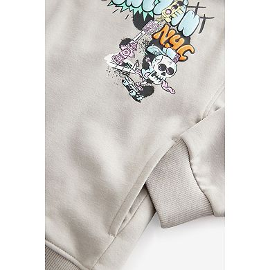 Boys 4-12 NEXT Ecru Skull Hoodie