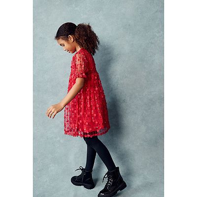red dress 12 Isabel Luxury Girls Dress - Rouge Red