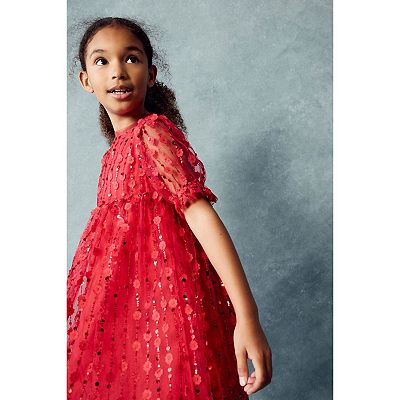 red dress 12 Isabel Luxury Girls Dress - Rouge Red