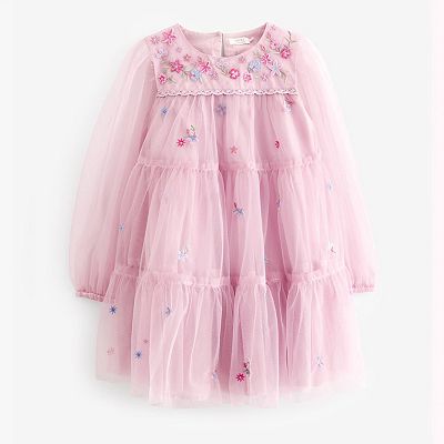 modcloth embroidered dress Simone Rocha x H&M pink mesh dress M – Red Vintage main image 1