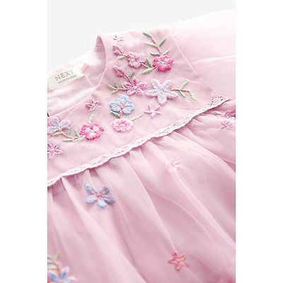 green emerald velvet dress Next White Cotton Linen Floral Embroidered Puff Sleeve Dress 12-18 Mon –  Reliked