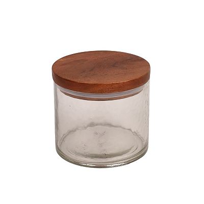 Mingle & Co. 6.5-in. Glass Canister with Wood Lid