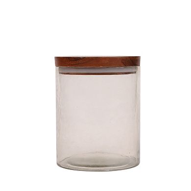 Mingle & Co. 6.5-in. Glass Canister with Wood Lid