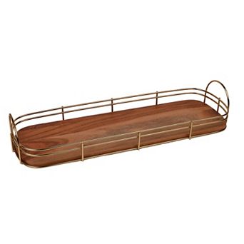 Mingle & Co. Wood & Metal Serve Tray