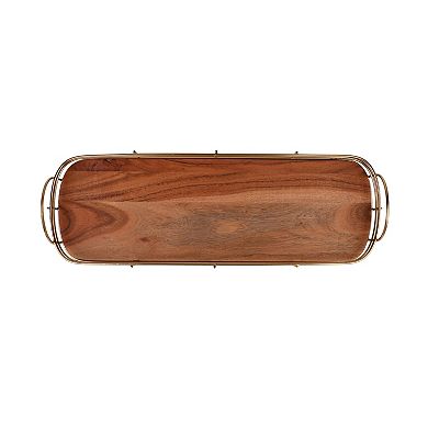 Mingle & Co. Wood & Metal Serve Tray