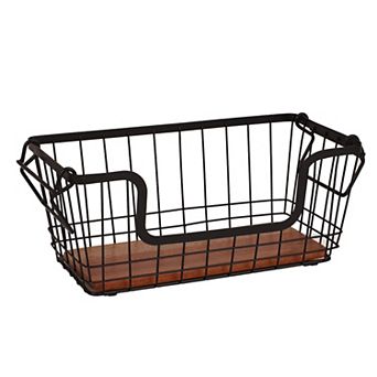 Mingle & Co. Wood & Wire Pantry Basket