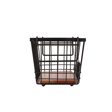 Mingle & Co. Wood & Wire Pantry Basket