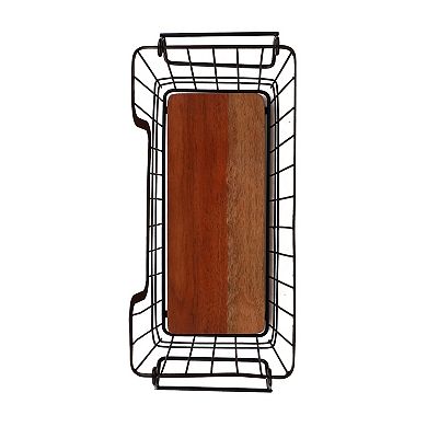 Mingle & Co. Wood & Wire Pantry Basket