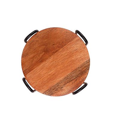 Mingle & Co. 4-pc. Wood Coaster with Holder Set