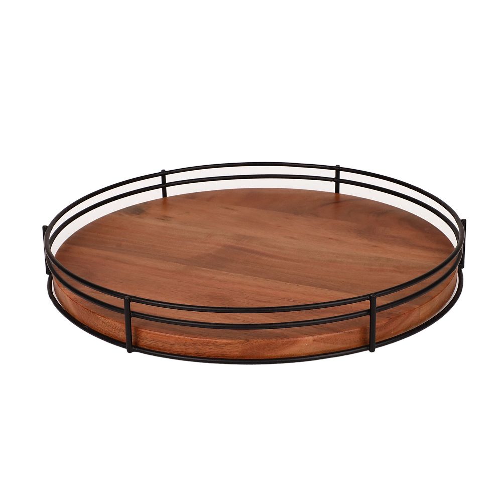 シングルチャイルミブレード Mingle & Co. Wood & Metal Lazy Susan