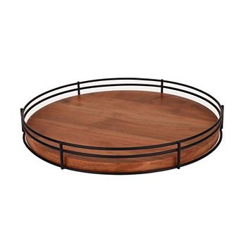 Mingle & Co. Wood & Metal Lazy Susan