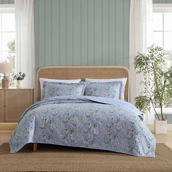 Laura Ashley Olivette Pink Floral Quilt Set