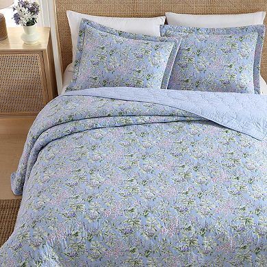 Laura Ashley Olivette Pink Floral Quilt Set