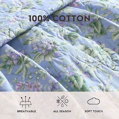 Laura Ashley Olivette Pink Floral Quilt Set