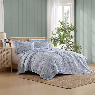 Laura Ashley Olivette Pink Floral Quilt Set