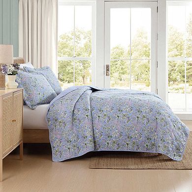 Laura Ashley Olivette Pink Floral Quilt Set