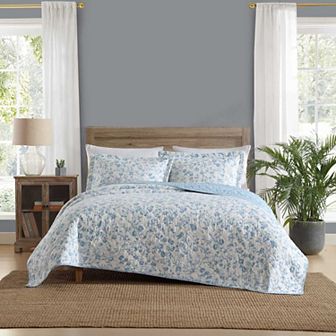 Laura Ashley Aria Blue Quilt Set
