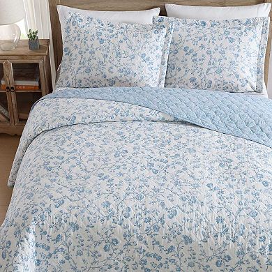 Laura Ashley Aria Blue Quilt Set