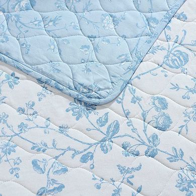 Laura Ashley Aria Blue Quilt Set