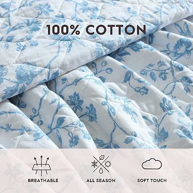 Laura Ashley Aria Blue Quilt Set