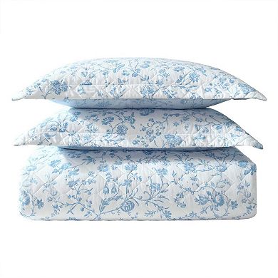 Laura Ashley Aria Blue Quilt Set