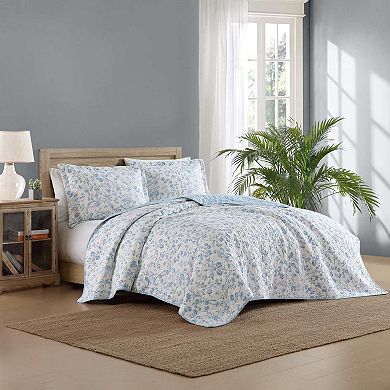 Laura Ashley Aria Blue Quilt Set