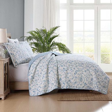 Laura Ashley Aria Blue Quilt Set