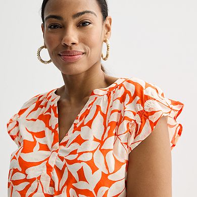 Women's Sonoma Goods For Life® Ruffle Dolman Sleeve Shirt