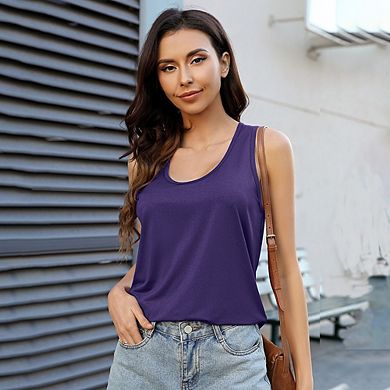 Womens Tank Tops Sleeveless Scoop Neck Loose Fit Summer Clothes