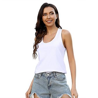 Womens Tank Tops Sleeveless Scoop Neck Loose Fit Summer Clothes
