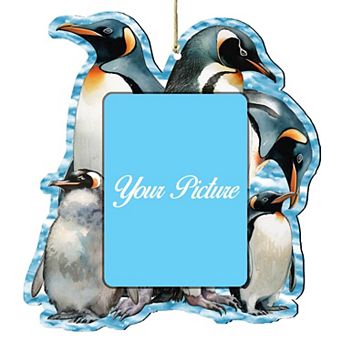 Penguin's Family Ornament Picture Frame Ornament For Photo By G. Debrekht